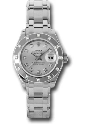   x White Gold Lady-Datejust Pearlmaster 29 Watch - 12 Diamond Bezel - Silver Diamond Dial - 80319 sd Datejust watch for sale   x Datejust watch