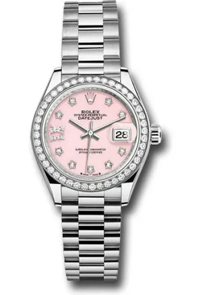   x White Gold Lady-Datejust Watch - 44 Diamond Bezel - Pink Opal Diamond Dial - President Bracelet - 279139rbr po9dix8dp Datejust watch for sale   x Datejust watch