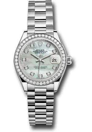   x White Gold Lady-Datejust Watch - 44 Diamond Bezel - White Mother-Of-Pearl Diamond Dial - President Bracelet - 279139rbr mdp Datejust watch for sale   x Datejust watch
