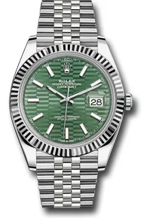   x White   sor Datejust 41 Watch - Fluted Bezel - Mint Green Fluted Motif Index Dial - Jubilee Bracelet - 126334 mgflmij Datejust watch for sale   x Datejust watch
