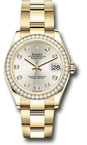   x Yellow Gold Datejust 31 Watch - Diamond Bezel - Silver Diamond Dial - Oyster Bracelet 278288RBR sdo Datejust watch for sale   x Datejust watch