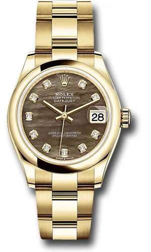   x Yellow Gold Datejust 31 Watch - Domed Bezel - Dark Mother-of-Pearl Diamond Dial - Oyster Bracelet 278248 dkmdo Datejust watch for sale   x Datejust watch