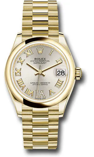   x Yellow Gold Datejust 31 Watch - Domed Bezel - Silver Diamond Six Dial - President Bracelet 278248 sdr6p Datejust watch for sale   x Datejust watch