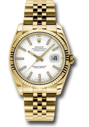   x Yellow Gold Datejust 36 Watch - Fluted Bezel - White Index Dial - Jubilee Bracelet - 116238 wsj Datejust watch for sale   x Datejust watch