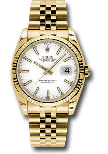   x Yellow Gold Datejust 36 Watch - Fluted Bezel - White Index Dial - Jubilee Bracelet - 116238 wsj Datejust watch for sale   x Datejust watch