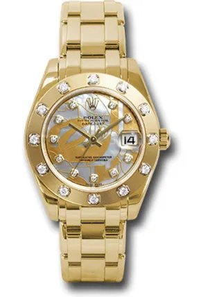   x Yellow Gold Datejust Pearlmaster 34 Watch - 12 Diamond Bezel - Goldust Dream Mother-Of-Pearl Diamond Dial - 81318 gdd Datejust watch for sale   x Datejust watch