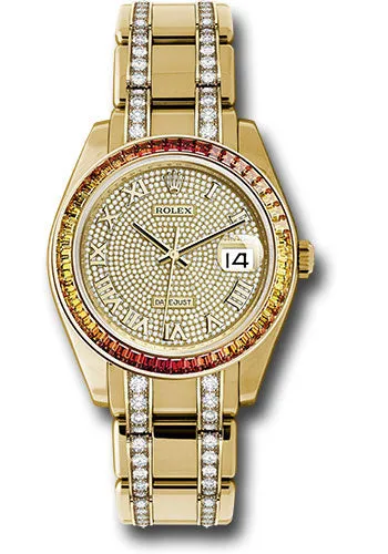   x Yellow Gold Datejust Pearlmaster 39 Watch - 48 Orange To Yellow Gradient Baguette-Cut Sapphires Bezel - 18K Yellow Gold Diamond Paved Dial - 86348SAJOR dpdb Datejust watch for sale   x Datejust watch