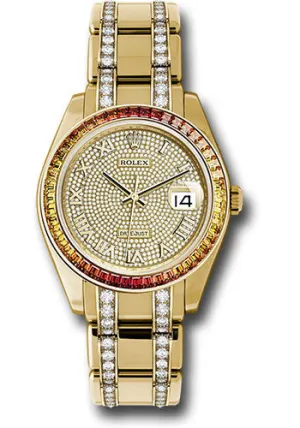   x Yellow Gold Datejust Pearlmaster 39 Watch - 48 Orange To Yellow Gradient Baguette-Cut Sapphires Bezel - 18K Yellow Gold Diamond Paved Dial - 86348SAJOR dpdb Datejust watch for sale   x Datejust watch