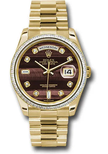   x Yellow Gold Day-Date 36 Watch -  Bezel - Bulls Eye Diamond Dial - President Bracelet - 118398 bedp Day-Date Watches Affordable Day-Date Watch