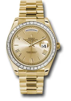   x Yellow Gold Day-Date 40 Watch -  Bezel - Champagne Bevelled Roman Dial - President Bracelet - 228398TBR chrp Day-Date Watches Affordable Day-Date Watch