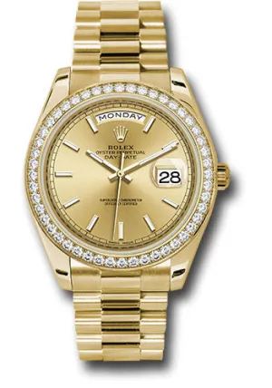  x Yellow Gold Day-Date 40 Watch -  Bezel - Champagne Index Dial - President Bracelet - 228348RBR chip Day-Date Watches Affordable Day-Date Watch