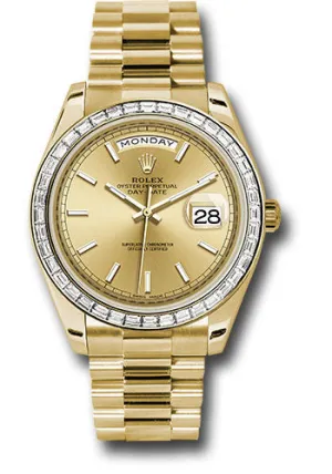   x Yellow Gold Day-Date 40 Watch -  Bezel - Champagne Index Dial - President Bracelet - 228398TBR chip Day-Date Watches Affordable Day-Date Watch