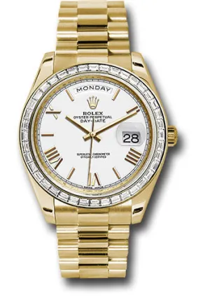   x Yellow Gold Day-Date 40 Watch -  Bezel - White Bevelled Roman Dial - President Bracelet - 228398TBR wrp Day-Date Watches Affordable Day-Date Watch