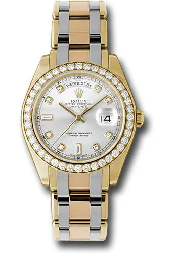   x Yellow Gold Day-Date Special Edition 39 Watch - 40 Diamond Bezel - Silver Diamond Dial - 18948tri sd Day-Date Watches Affordable Day-Date Watch