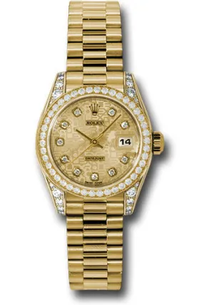   x Yellow Gold Lady-Datejust 26 Watch - 42 Diamond Bezel - Champagne Jubilee Diamond Dial - President Bracelet - 179158 chjdp Datejust watch for sale   x Datejust watch
