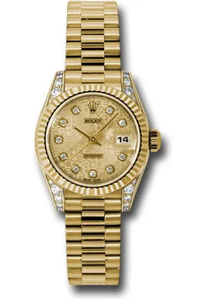   x Yellow Gold Lady-Datejust 26 Watch - Fluted Bezel - Champagne Jubilee Diamond Dial - President Bracelet - 179238 chjdp Datejust watch for sale   x Datejust watch