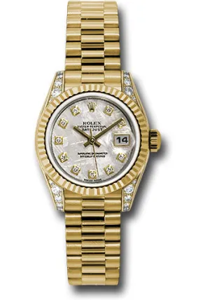   x Yellow Gold Lady-Datejust 26 Watch - Fluted Bezel - Meteorite Diamond Dial - President Bracelet - 179238 mtdp Datejust watch for sale   x Datejust watch