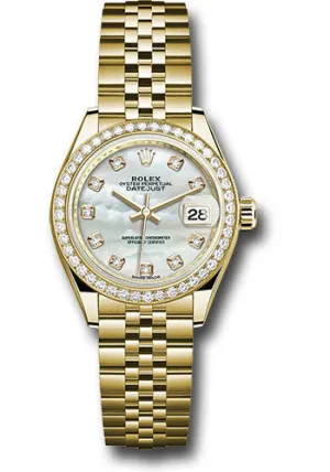   x Yellow Gold Lady-Datejust 28 Watch - 44 Diamond Bezel - Mother-of-Pearl Diamond Dial - Jubilee Bracelet - 279138RBR mdj Datejust watch for sale   x Datejust watch