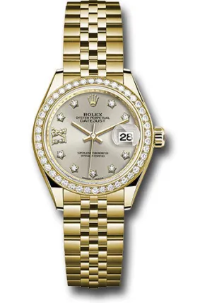   x Yellow Gold Lady-Datejust 28 Watch - 44 Diamond Bezel - Silver Diamond Star Dial - Jubilee Bracelet - 279138RBR s9dix8dj Datejust watch for sale   x Datejust watch