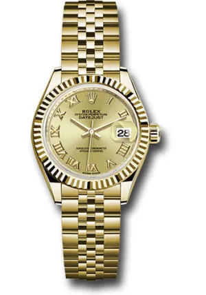   x Yellow Gold Lady-Datejust 28 Watch - Fluted Bezel - Champagne Roman Dial - Jubilee Bracelet - 279178 chrj Datejust watch for sale   x Datejust watch