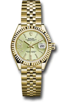   x Yellow Gold Lady-Datejust 28 Watch - Fluted Bezel - Linden Green Strip Diamond Index Dial - Jubilee Bracelet - 279178 lings36dix8dj Datejust watch for sale   x Datejust watch