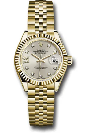   x Yellow Gold Lady-Datejust 28 Watch - Fluted Bezel - Silver Diamond Star Dial - Jubilee Bracelet - 279178 s9dix8dj Datejust watch for sale   x Datejust watch