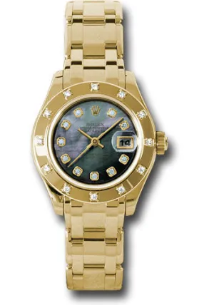   x Yellow Gold Lady-Datejust Pearlmaster 29 Watch - 12 Diamond Bezel - Dark Mother-Of-Pearl Diamond Dial - 80318 dkmd Datejust watch for sale   x Datejust watch
