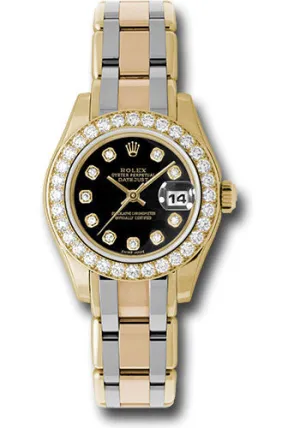   x Yellow Gold Lady-Datejust Pearlmaster 29 Watch - 32 Diamond Bezel - Black Diamond Dial - 80298bic bkd Datejust watch for sale   x Datejust watch