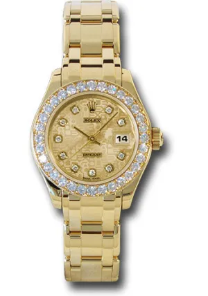   x Yellow Gold Lady-Datejust Pearlmaster 29 Watch - 32 Diamond Bezel - Champagne Jubilee Diamond Dial - 80298 chjd Datejust watch for sale   x Datejust watch