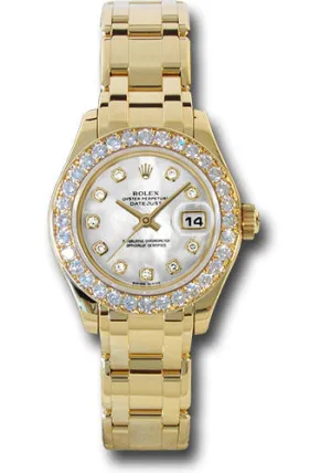   x Yellow Gold Lady-Datejust Pearlmaster 29 Watch - 32 Diamond Bezel - Mother-Of-Pearl Diamond Dial - 80298 md Datejust watch for sale   x Datejust watch