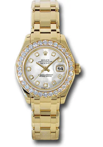   x Yellow Gold Lady-Datejust Pearlmaster 29 Watch - 32 Diamond Bezel - Mother-Of-Pearl Diamond Dial - 80298 md Datejust watch for sale   x Datejust watch
