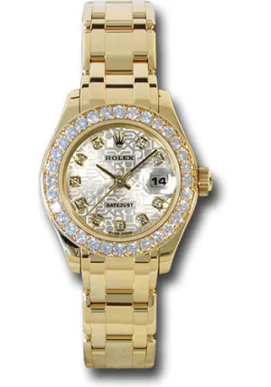   x Yellow Gold Lady-Datejust Pearlmaster 29 Watch - 32 Diamond Bezel - Silver Jubilee Diamond Dial - 80298 sjd Datejust watch for sale   x Datejust watch