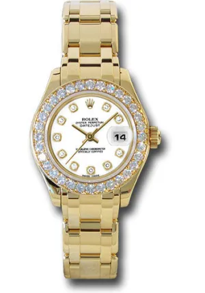   x Yellow Gold Lady-Datejust Pearlmaster 29 Watch - 32 Diamond Bezel - White Diamond Dial - 80298 wd Datejust watch for sale   x Datejust watch