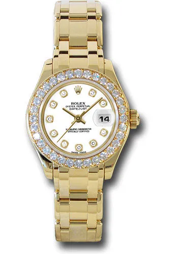   x Yellow Gold Lady-Datejust Pearlmaster 29 Watch - 32 Diamond Bezel - White Diamond Dial - 80298 wd Datejust watch for sale   x Datejust watch