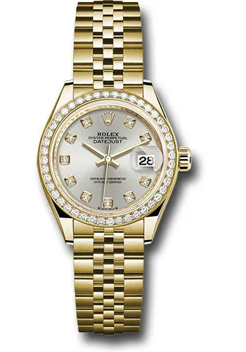   x Yellow Gold Lady-Datejust Watch - 44 Diamond Bezel - Silver Diamond Dial - Jubilee Bracelet - 279138rbr sdj Datejust watch for sale   x Datejust watch