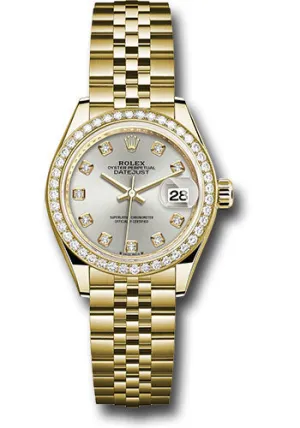   x Yellow Gold Lady-Datejust Watch - 44 Diamond Bezel - Silver Diamond Dial - Jubilee Bracelet - 279138rbr sdj Datejust watch for sale   x Datejust watch