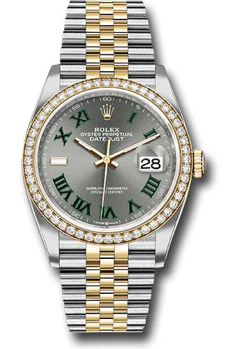   x Yellow   sor Datejust 36 Watch - Diamond Bezel - Slate Roman Dial - Jubilee Bracelet - 126283rbr slgrj Datejust watch for sale   x Datejust watch
