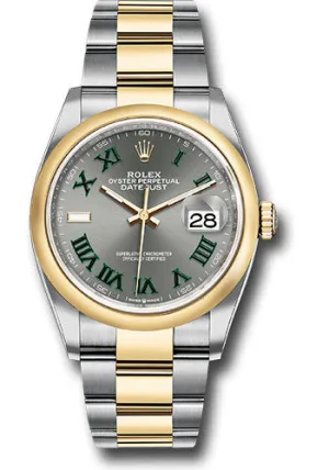   x Yellow   sor Datejust 36 Watch - Domed Bezel - Slate Roman Dial - Oyster Bracelet - 126203 slgro Datejust watch for sale   x Datejust watch