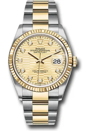   x Yellow   sor Datejust 36 Watch - Fluted Bezel - Golden Fluted Motif Diamond Dial - Oyster Bracelet - 126233 gflmdo Datejust watch for sale   x Datejust watch