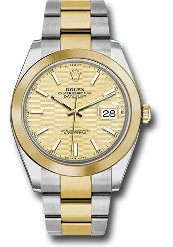   x Yellow   sor Datejust 41 Watch - Smooth Bezel - Golden Fluted Motif Index Dial - Oyster Bracelet - 126303 gflmio Datejust watch for sale   x Datejust watch