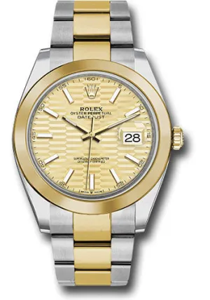   x Yellow   sor Datejust 41 Watch - Smooth Bezel - Golden Fluted Motif Index Dial - Oyster Bracelet - 126303 gflmio Datejust watch for sale   x Datejust watch