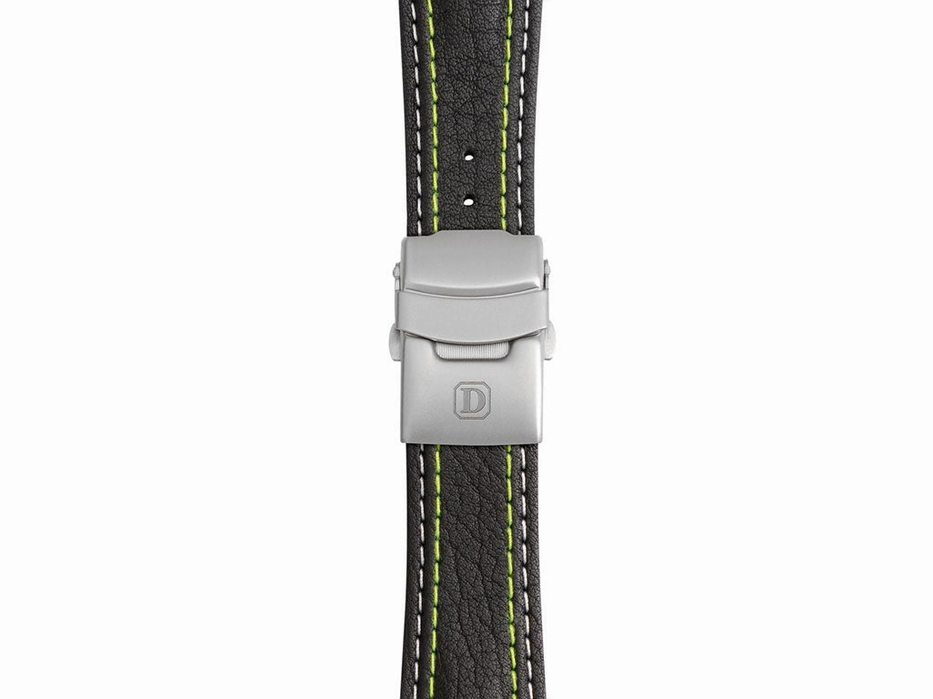Yellow/White Stitching Leather Strap