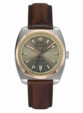 Zodiac SEA DRAGON Automatic Brown Leather Mens Watch ZO9911 Sports Watch for Men/Women Budget Sports Watch Luxury Sports Watch