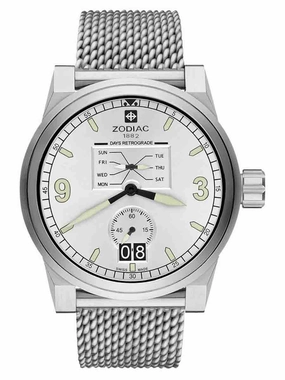 Zodiac ZMX-04 Limited Edition Mens Aviator White Silver Watch ZO8565 Sports Watch for Men/Women Budget Sports Watch Luxury Sports Watch